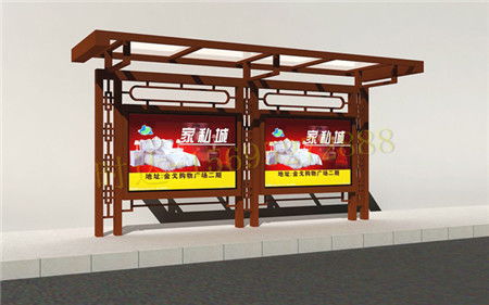 時達廣告制品廠 專業打造鋼木公交候車亭，引領城市廣告設計新風尚